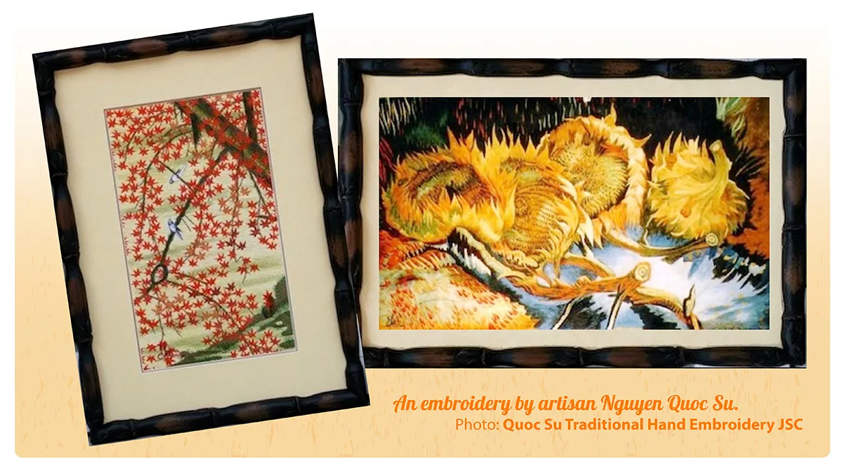 Hanoi's artisan paints with needle and thread